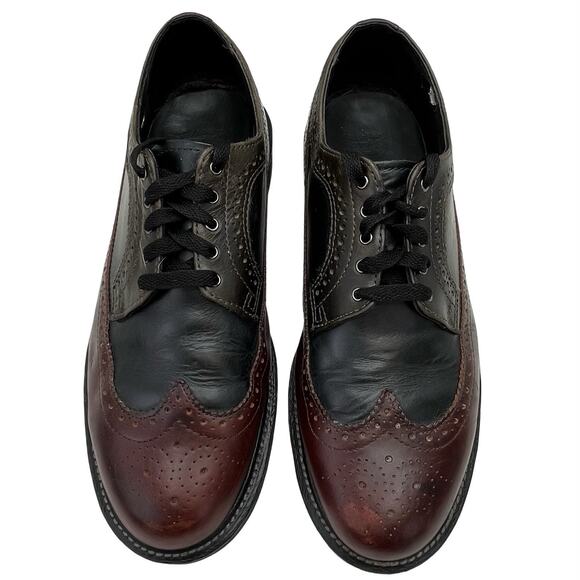 Dr. Martens Alfred Brogue Oxfords Black/Burgundy Leather AirWair Sole UK 9 US 10 - Picture 3 of 16